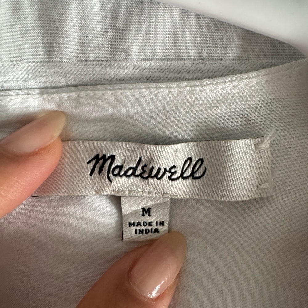 Madewell White Dress Coastal Cowgirl embroidery Accents Vey Cottagecore Flowy - Picture 10 of 12